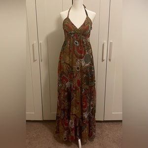 XXI brown halter maxi dress
